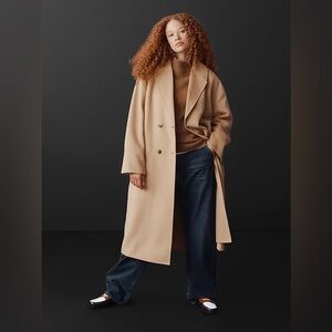 NWT! GAP Holiday Brown Relaxed Wool Wrap Coat - Size XL